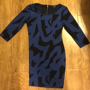 Funky Black and Blue Mini Dress